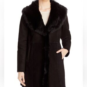 Women's Black Faux Fur Trim Utility Jacket